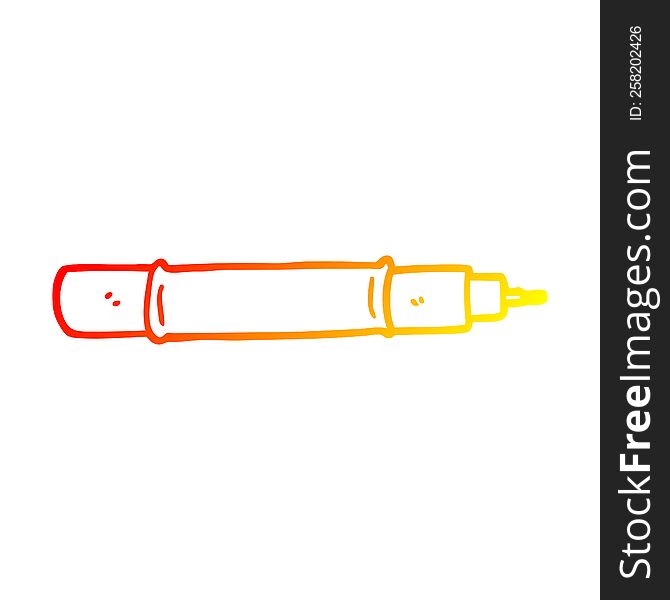 Warm Gradient Line Drawing Cartoon Pen