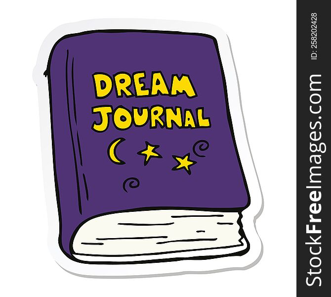 sticker of a cartoon dream journal