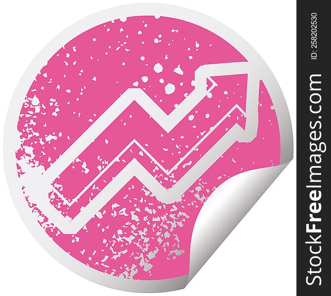 performance arrow graphic distressed sticker illustration icon
