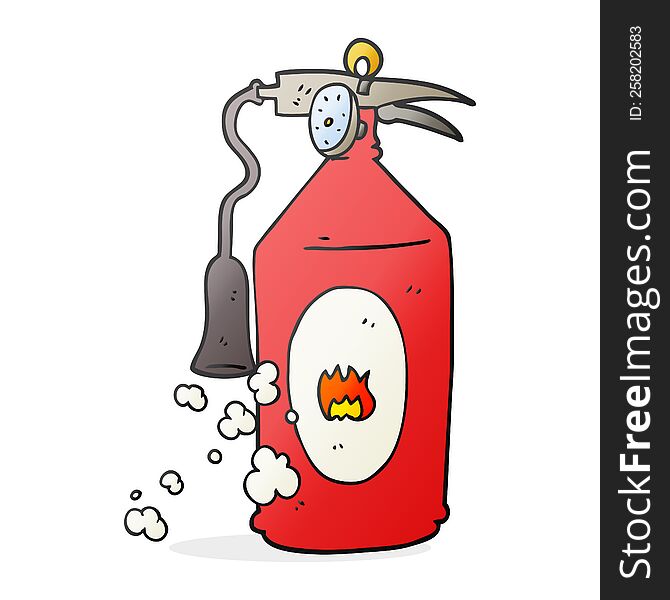 freehand drawn cartoon fire extinguisher