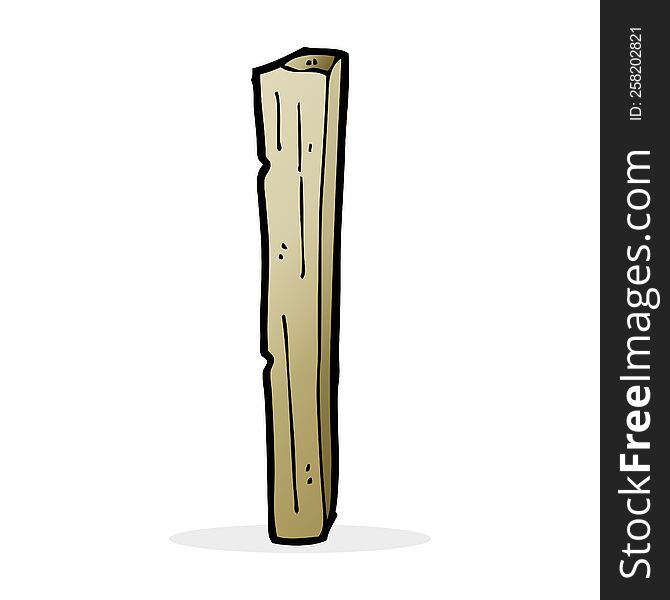 cartoon wooden post