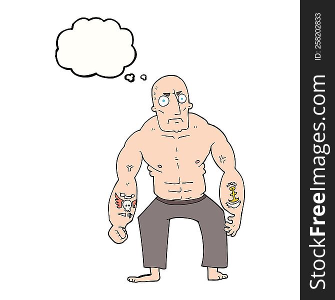 Thought Bubble Cartoon Tough Man