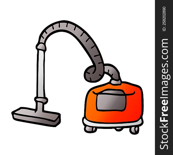 Vector Gradient Illustration Cartoon Vacuum Hoover