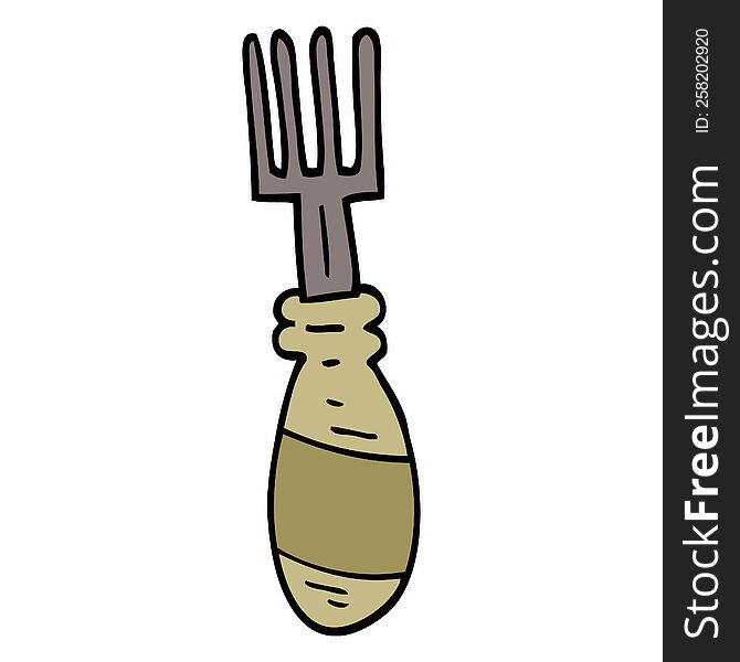 hand drawn doodle style cartoon fork
