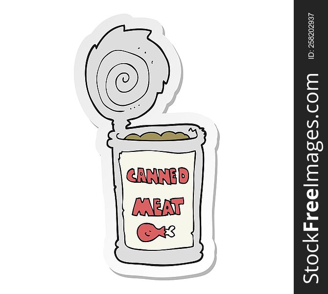 sticker of a cartoon canned meat