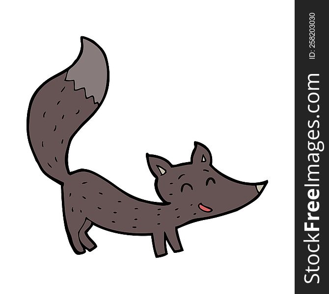 cartoon little wolf cub