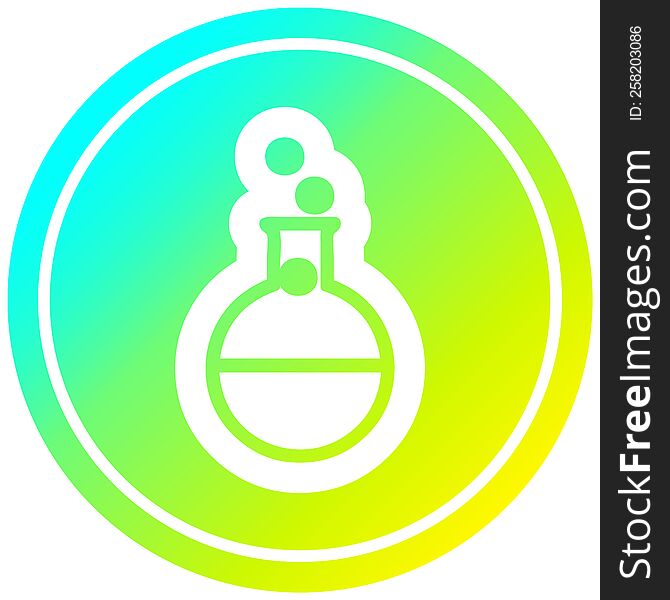 science experiment circular icon with cool gradient finish. science experiment circular icon with cool gradient finish