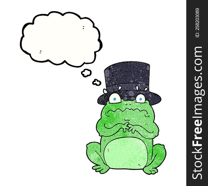 freehand drawn thought bubble textured cartoon wealthy toad