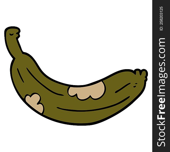 Cartoon Doodle Rotten Banana