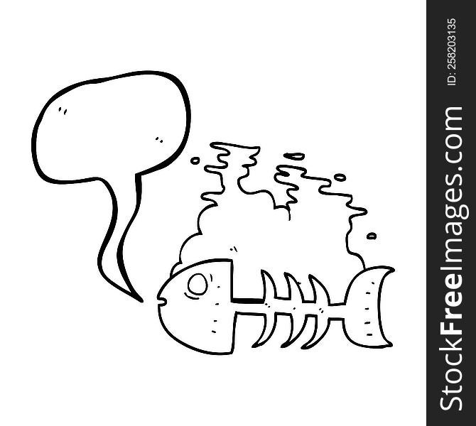 speech bubble cartoon fish bones