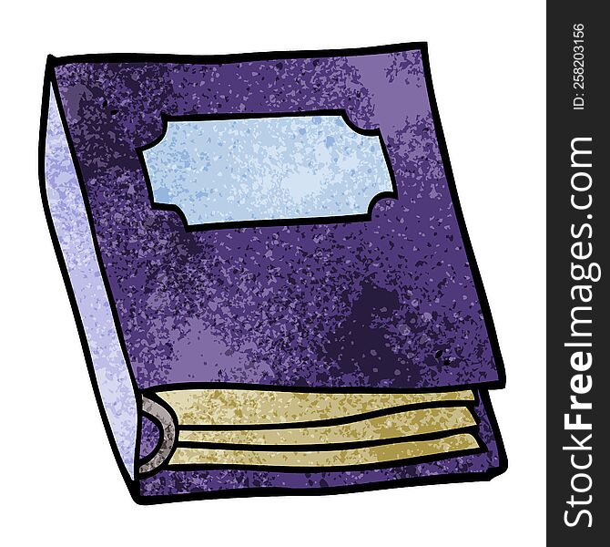 cartoon doodle purple book