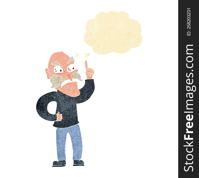 Cartoon Old Man Laying Down Rules With Thought Bubble