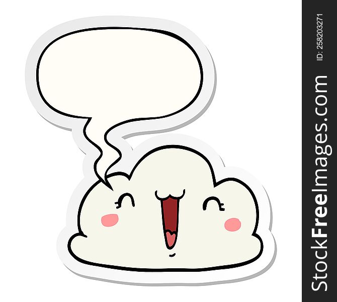 Cartoon Cloud And Speech Bubble Sticker