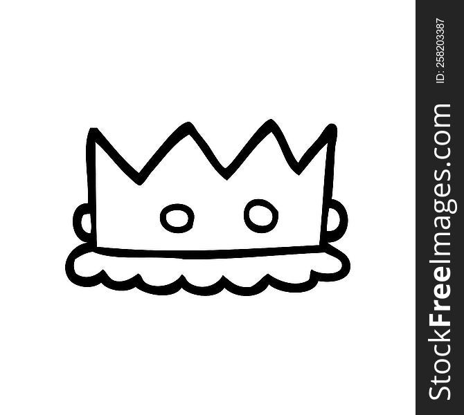 line drawing cartoon silver crown