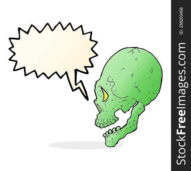 Spooky Skull Illustration With Speech Bubble