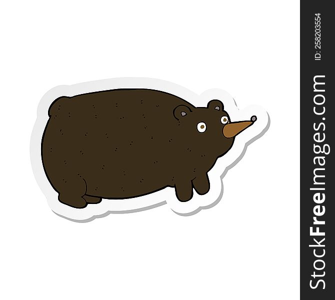 Sticker Of A Funny Cartoon Bear