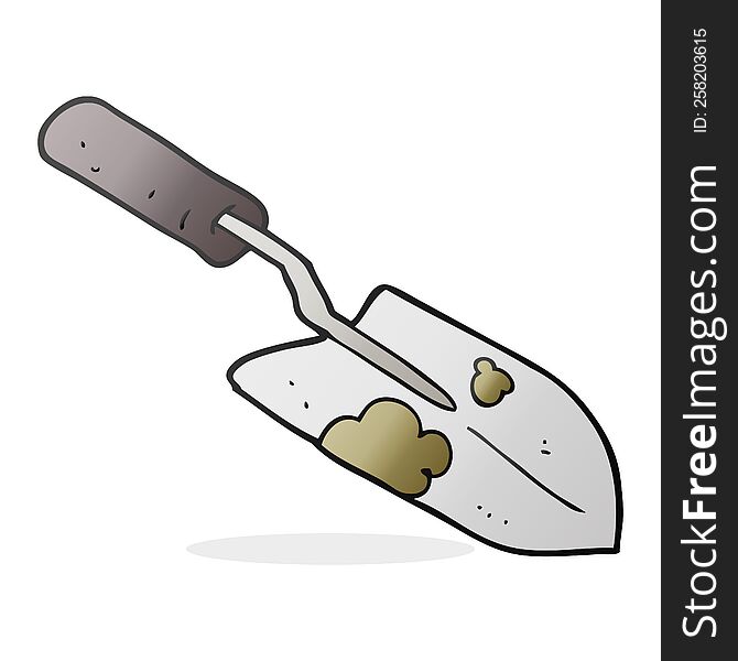 freehand drawn cartoon trowel