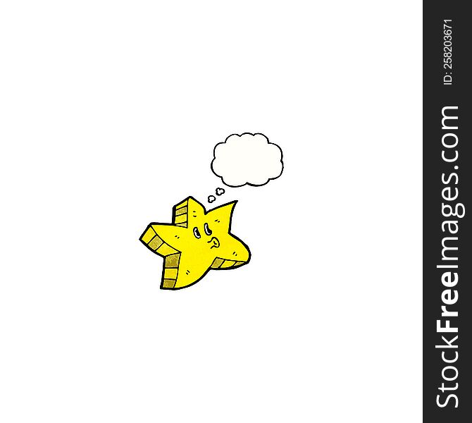 star cartoon character with thought bubble