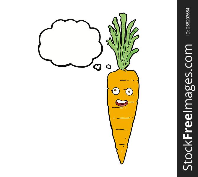 cartoon carrot with thought bubble
