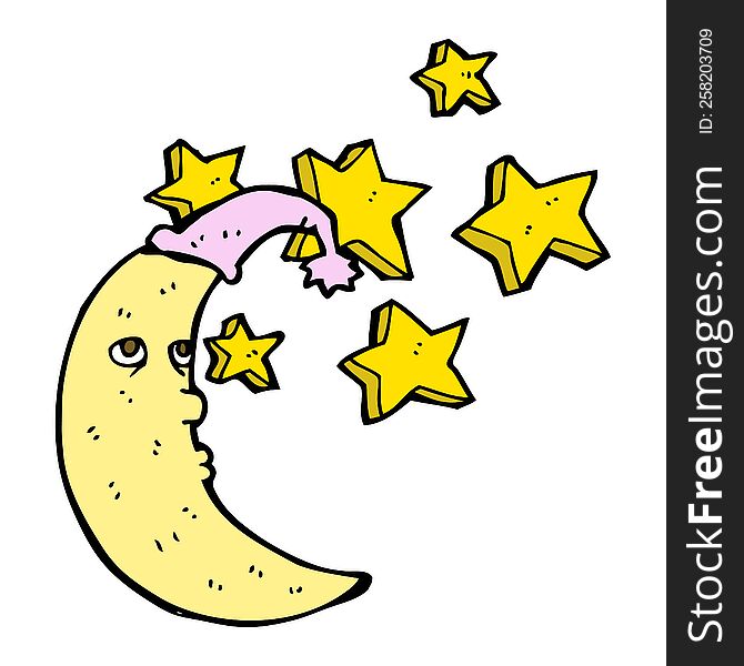 Sleepy Moon Cartoon