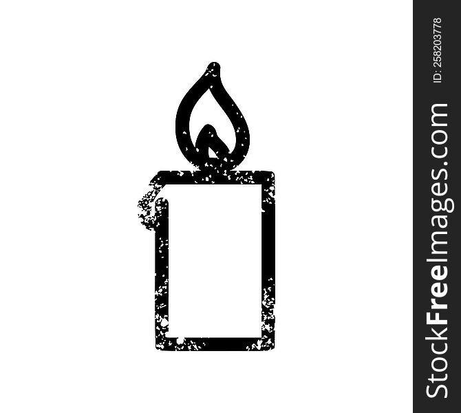 burning candle distressed icon