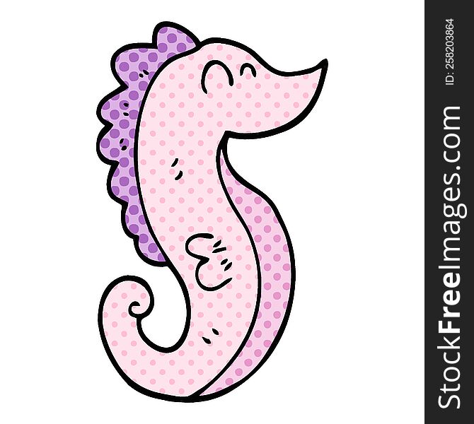 Cartoon Doodle Sea Horse