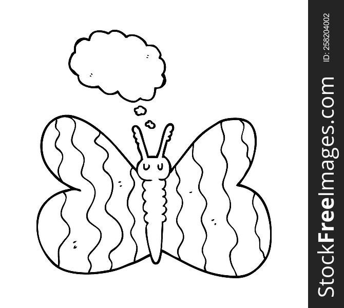 thought bubble cartoon butterfly