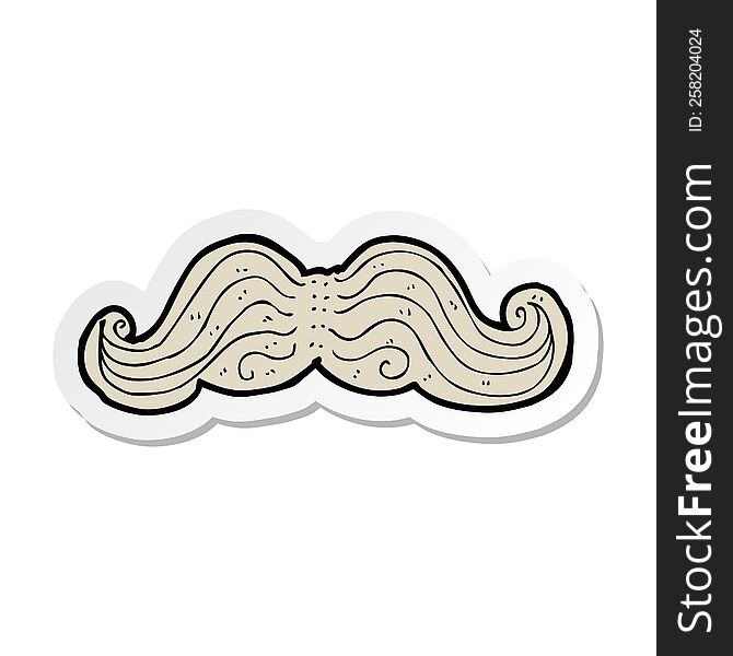 sticker of a cartoon mustache