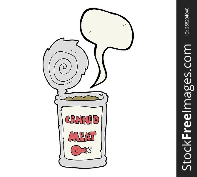 Speech Bubble Cartoon Canned Meat