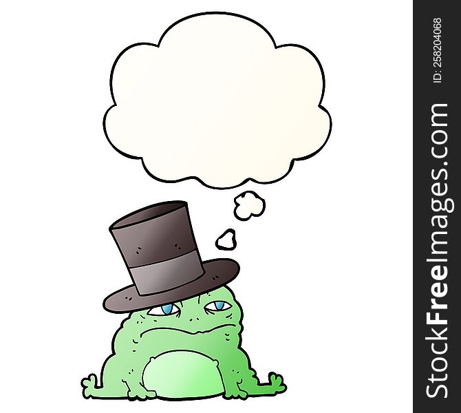 Cartoon Rich Toad And Thought Bubble In Smooth Gradient Style