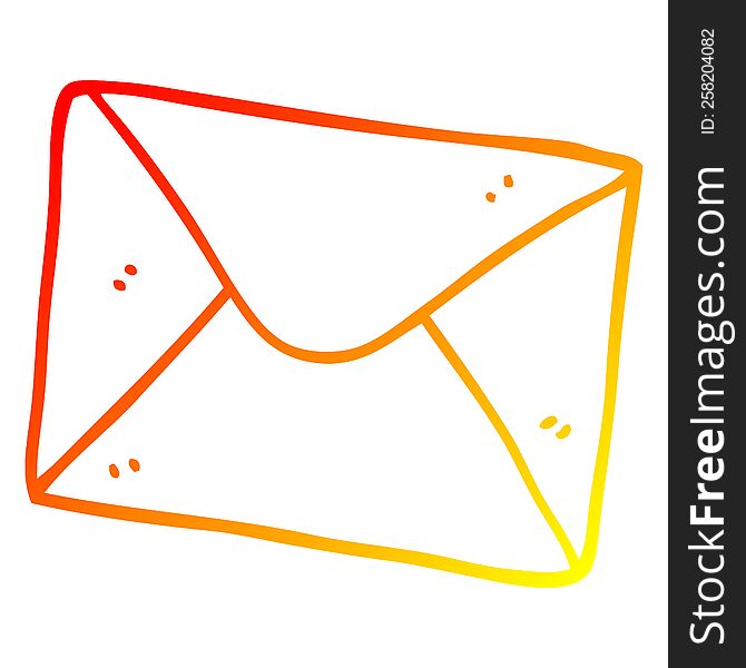 warm gradient line drawing of a cartoon letter