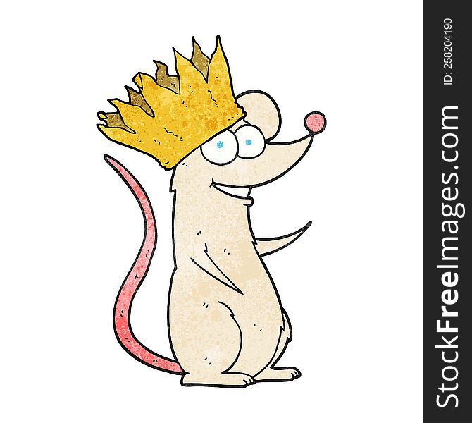 Textured Cartoon Mouse Wearing Crown