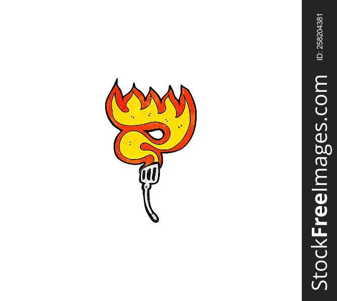 flaming hot spatula cartoon