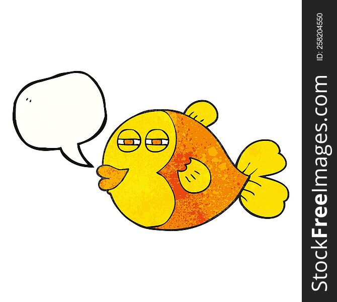 Speech Bubble Textured Cartoon Fish
