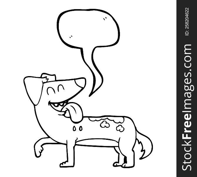 Speech Bubble Cartoon Panting Dog