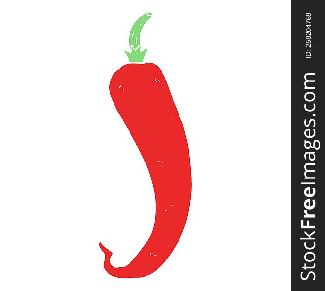 flat color illustration of chilli pepper. flat color illustration of chilli pepper