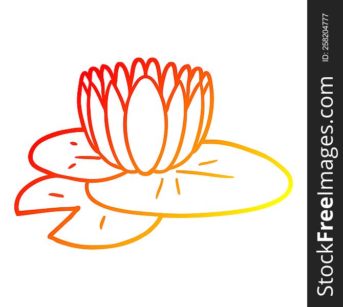 warm gradient line drawing cartoon water lily