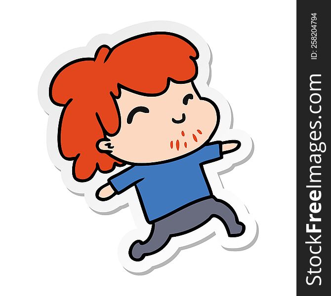 sticker cartoon illustration kawaii boy with stubble. sticker cartoon illustration kawaii boy with stubble