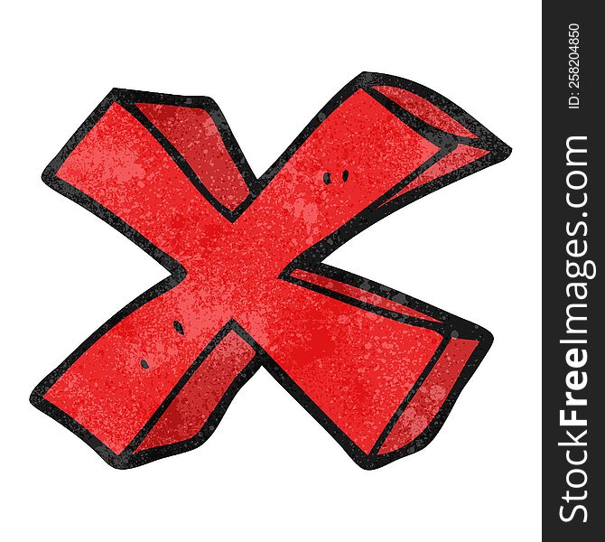 Textured Cartoon Negative X Symbol