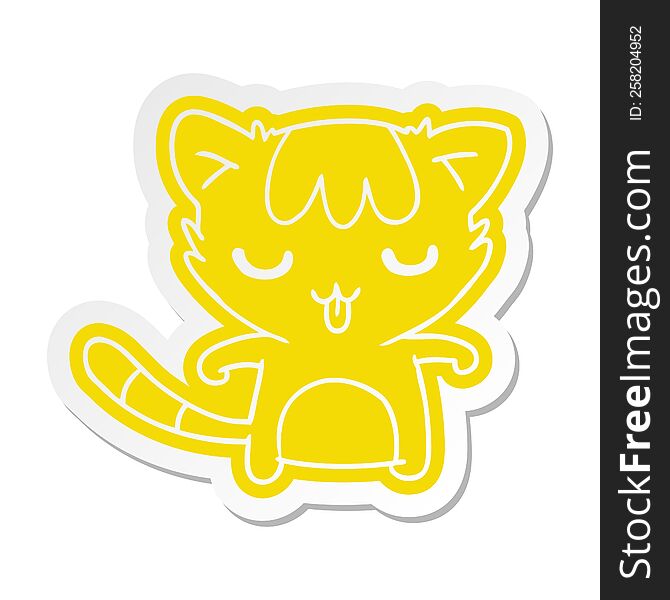 Cartoon Sticker Of A Kawaii Cute Racoon