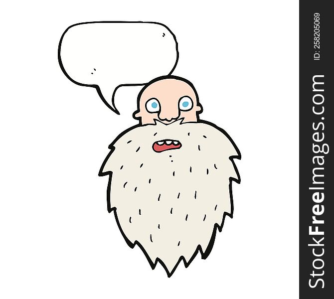 Cartoon Bearded Man With Speech Bubble