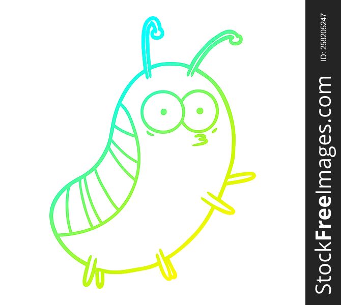 cold gradient line drawing of a funny cartoon beetle