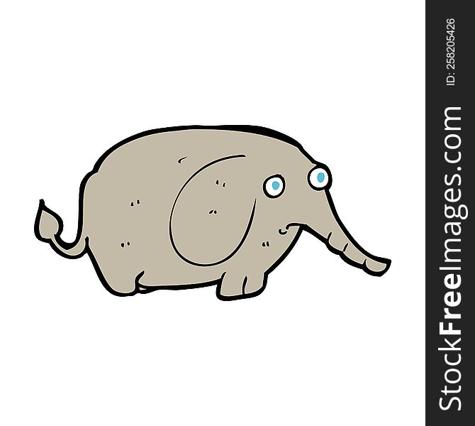 Cartoon Sad Little Elephant