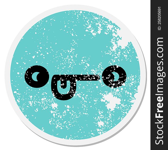 confused cross eyed face circular sticker