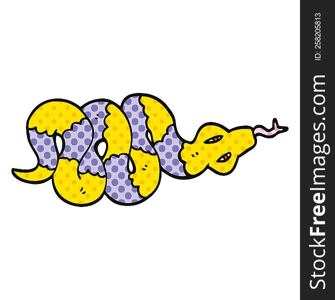 comic book style cartoon poisonous snake