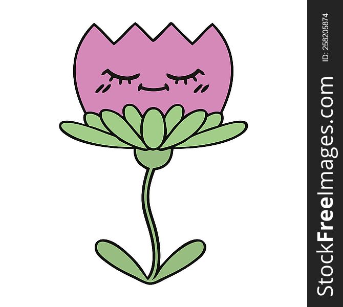 cute cartoon of a flower. cute cartoon of a flower