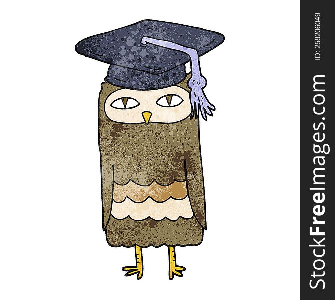 Textured Cartoon Wise Owl