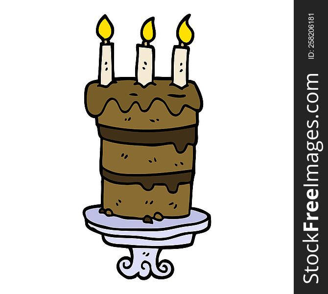 cartoon doodle chocolate cake
