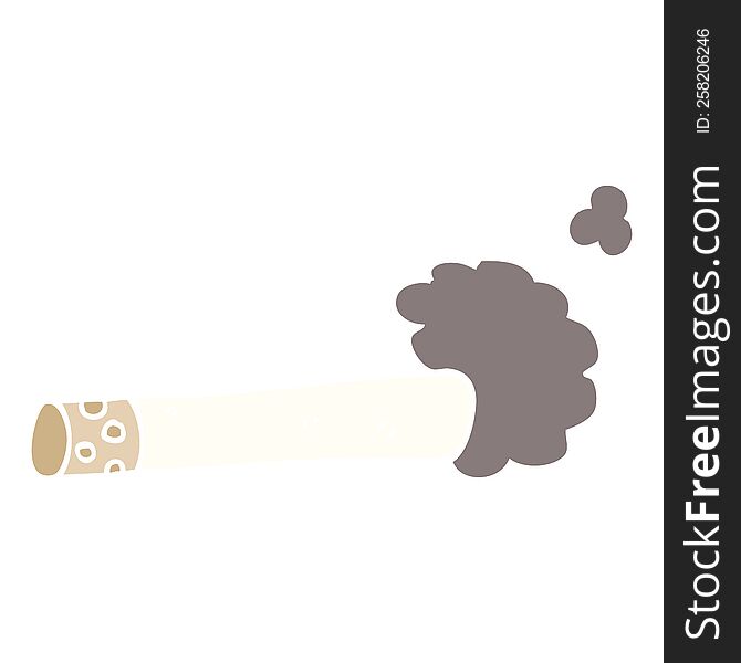 flat color illustration cartoon cigarette