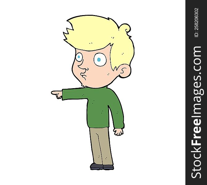 cartoon pointing boy